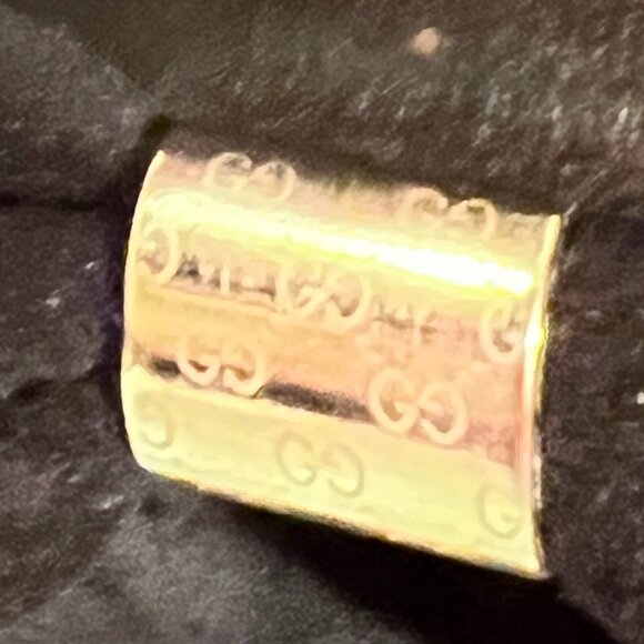 Gucci by Tom Ford Cork Wedge Black Suede Silver Logo Heels Sz 8 - Picture 11 of 16